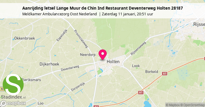 Aanrijding letsel Lange Muur de Chin Ind Restaurant Deventerweg Holten 28187