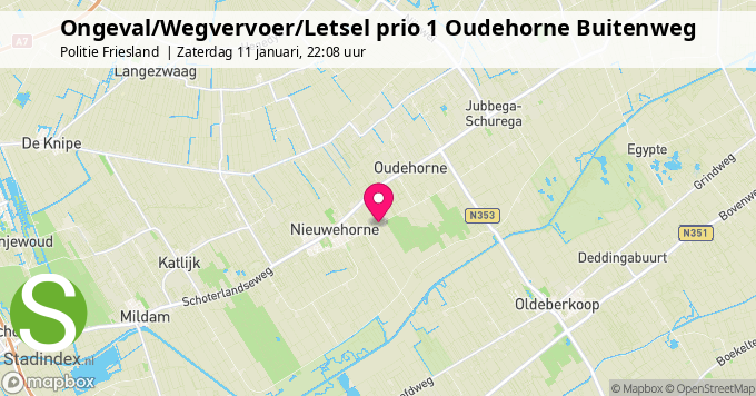 Ongeval/Wegvervoer/Letsel prio 1 Oudehorne Buitenweg