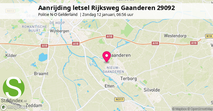 Aanrijding letsel Rijksweg Gaanderen 29092