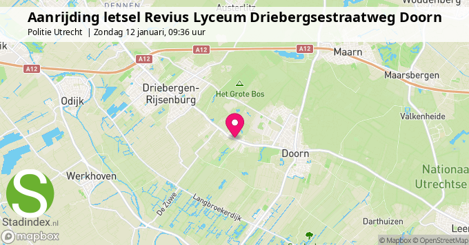 Aanrijding letsel Revius Lyceum Driebergsestraatweg Doorn