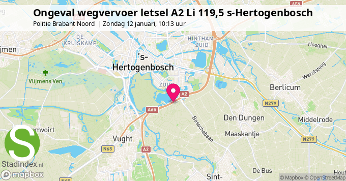 Ongeval wegvervoer letsel A2 Li 119,5 s-Hertogenbosch