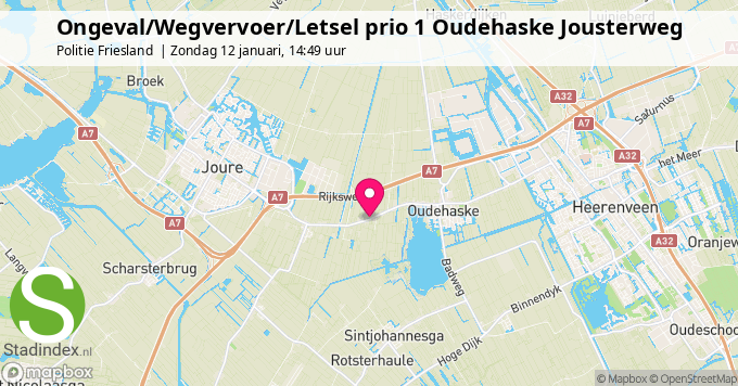 Ongeval/Wegvervoer/Letsel prio 1 Oudehaske Jousterweg