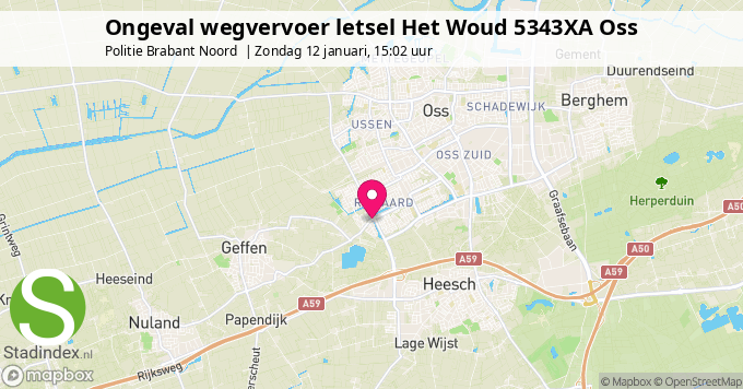 Ongeval wegvervoer letsel Het Woud 5343XA Oss