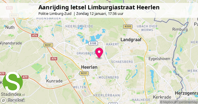 Aanrijding letsel Limburgiastraat Heerlen