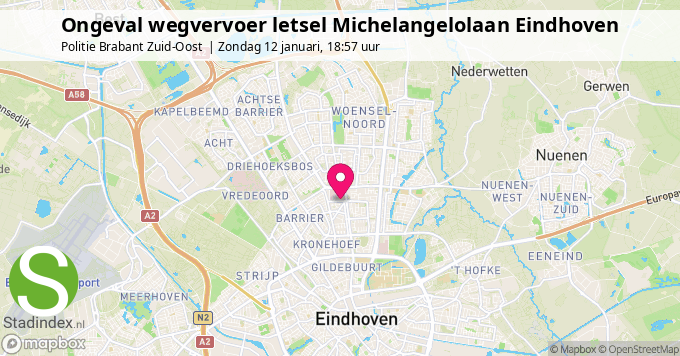 Ongeval wegvervoer letsel Michelangelolaan Eindhoven