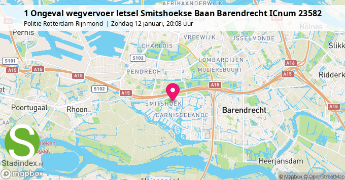 1 Ongeval wegvervoer letsel Smitshoekse Baan Barendrecht ICnum 23582