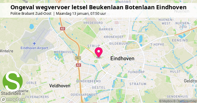 Ongeval wegvervoer letsel Beukenlaan Botenlaan Eindhoven