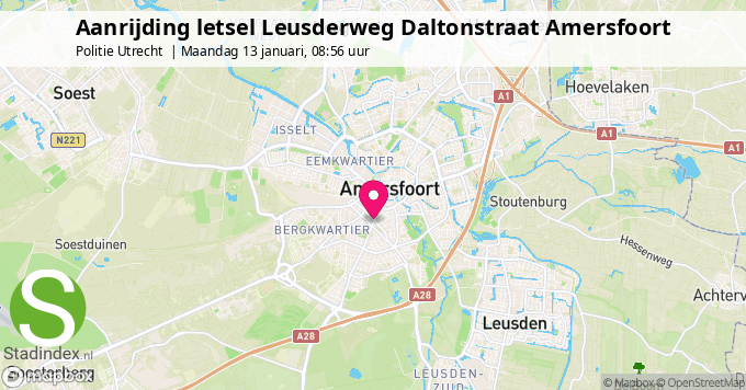 Aanrijding letsel Leusderweg Daltonstraat Amersfoort