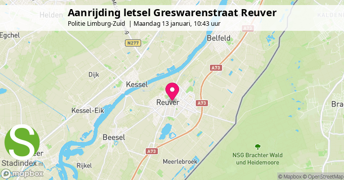 Aanrijding letsel Greswarenstraat Reuver