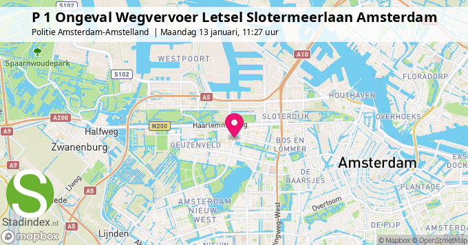 P 1 Ongeval Wegvervoer Letsel Slotermeerlaan Amsterdam