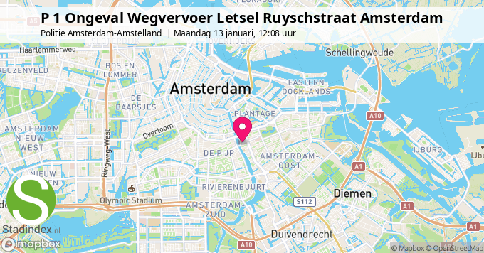 P 1 Ongeval Wegvervoer Letsel Ruyschstraat Amsterdam