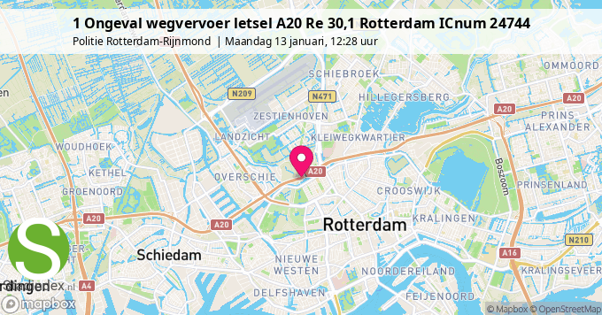 1 Ongeval wegvervoer letsel A20 Re 30,1 Rotterdam ICnum 24744