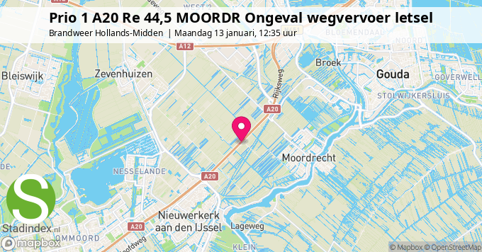 Prio 1 A20 Re 44,5 MOORDR Ongeval wegvervoer letsel