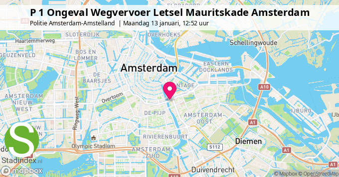 P 1 Ongeval Wegvervoer Letsel Mauritskade Amsterdam