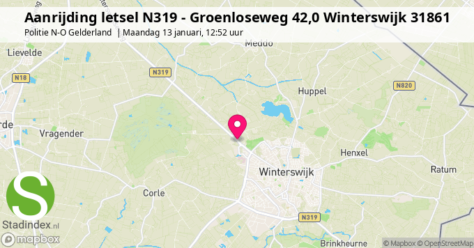 Aanrijding letsel N319 - Groenloseweg 42,0 Winterswijk 31861