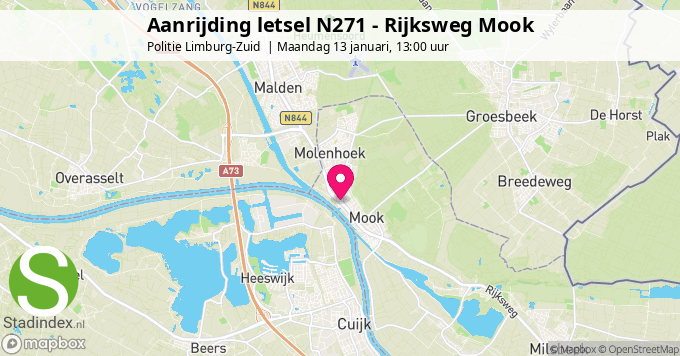 Aanrijding letsel N271 - Rijksweg Mook