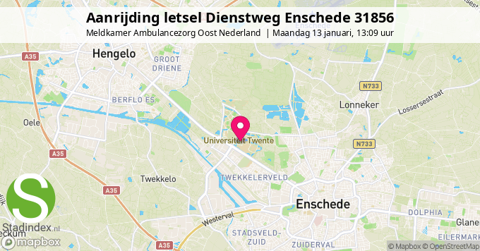 Aanrijding letsel Dienstweg Enschede 31856