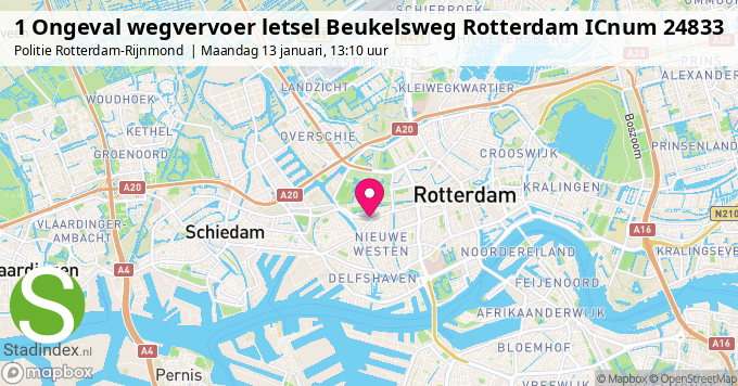 1 Ongeval wegvervoer letsel Beukelsweg Rotterdam ICnum 24833