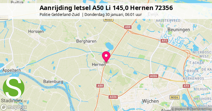 Aanrijding letsel A50 Li 145,0 Hernen 72356