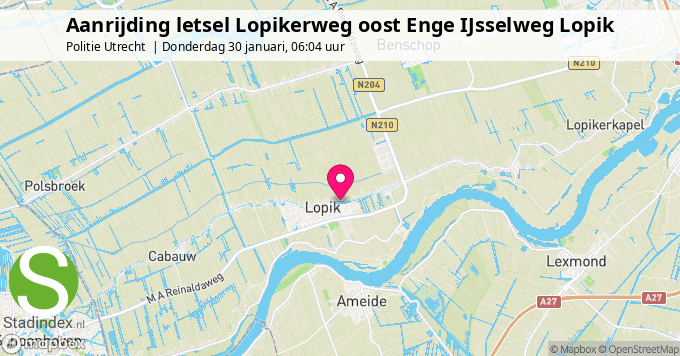 Aanrijding letsel Lopikerweg oost Enge IJsselweg Lopik