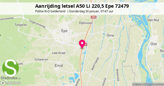 Aanrijding letsel A50 Li 220,5 Epe 72479