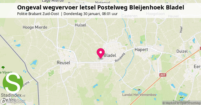 Ongeval wegvervoer letsel Postelweg Bleijenhoek Bladel