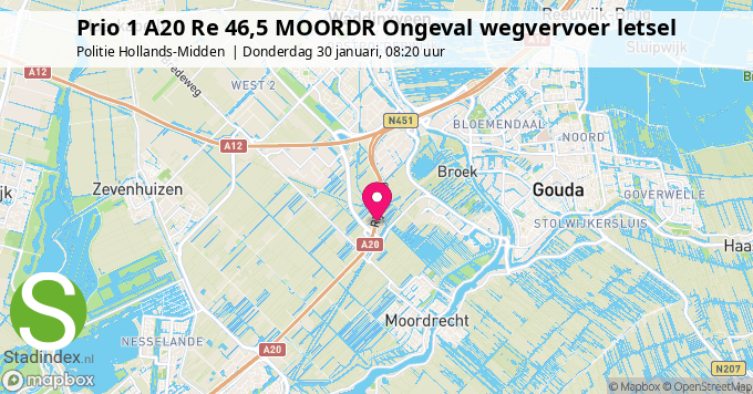 Prio 1 A20 Re 46,5 MOORDR Ongeval wegvervoer letsel