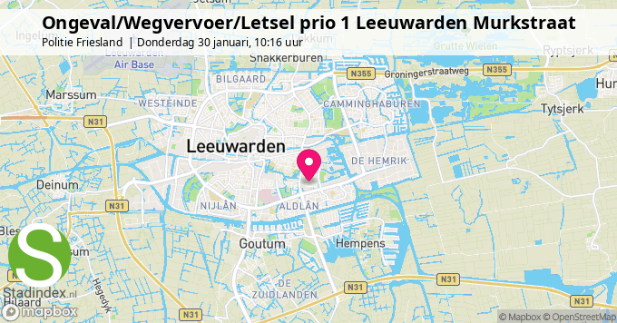 Ongeval/Wegvervoer/Letsel prio 1 Leeuwarden Murkstraat