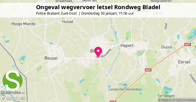 Ongeval wegvervoer letsel Rondweg Bladel