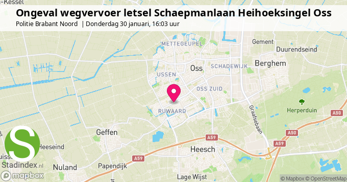 Ongeval wegvervoer letsel Schaepmanlaan Heihoeksingel Oss