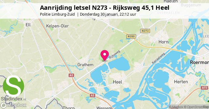 Aanrijding letsel N273 - Rijksweg 45,1 Heel