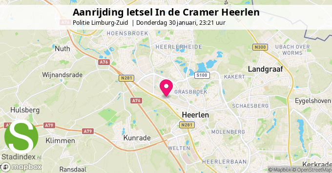 Aanrijding letsel In de Cramer Heerlen