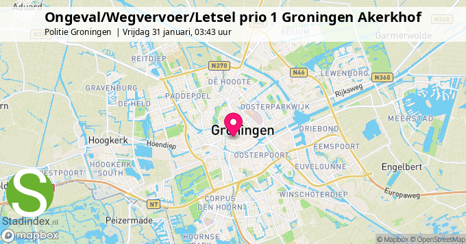 Ongeval/Wegvervoer/Letsel prio 1 Groningen Akerkhof