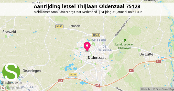 Aanrijding letsel Thijlaan Oldenzaal 75128