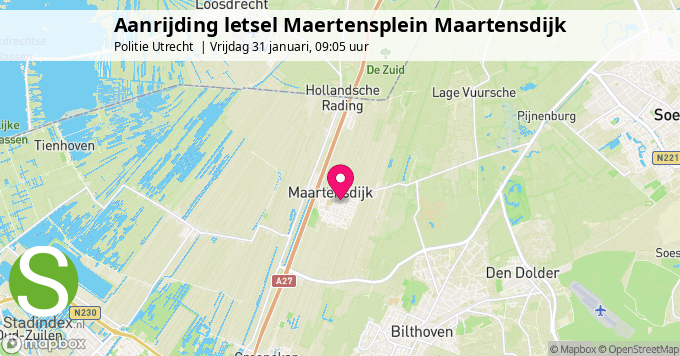 Aanrijding letsel Maertensplein Maartensdijk