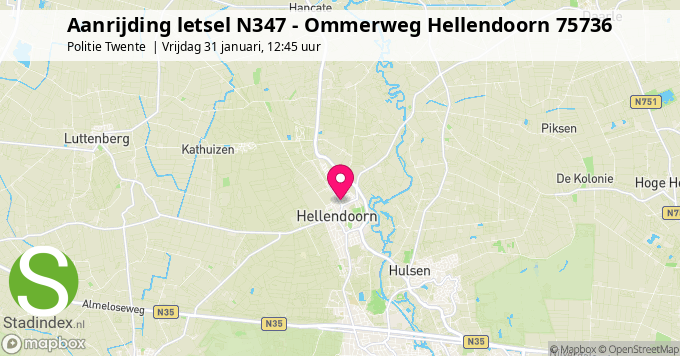 Aanrijding letsel N347 - Ommerweg Hellendoorn 75736