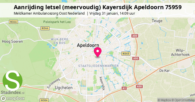 Aanrijding letsel (meervoudig) Kayersdijk Apeldoorn 75959