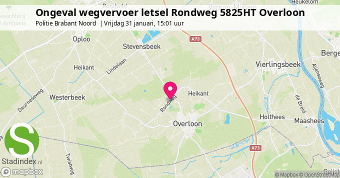 Ongeval wegvervoer letsel Rondweg 5825HT Overloon