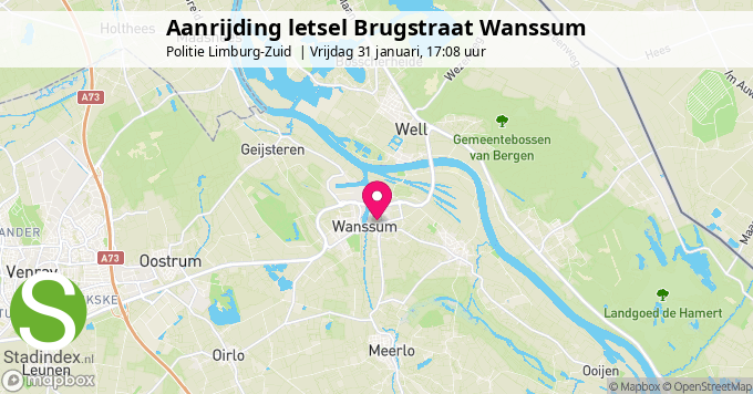 Aanrijding letsel Brugstraat Wanssum