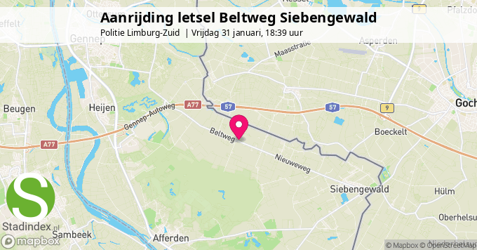 Aanrijding letsel Beltweg Siebengewald