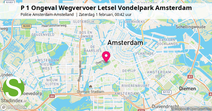 P 1 Ongeval Wegvervoer Letsel Vondelpark Amsterdam