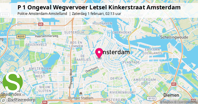 P 1 Ongeval Wegvervoer Letsel Kinkerstraat Amsterdam