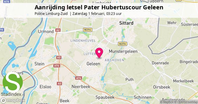 Aanrijding letsel Pater Hubertuscour Geleen