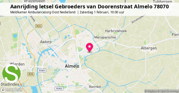 Aanrijding letsel Gebroeders van Doorenstraat Almelo 78070