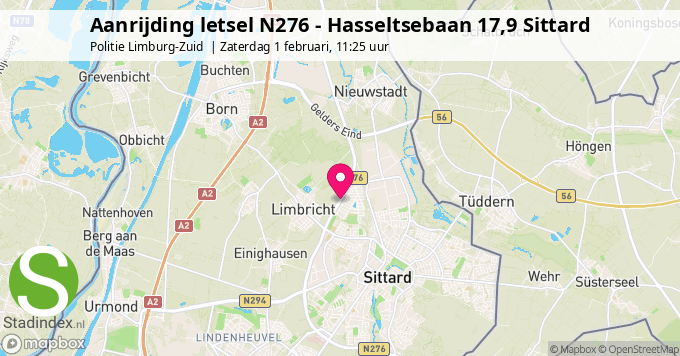 Aanrijding letsel N276 - Hasseltsebaan 17,9 Sittard