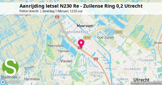 Aanrijding letsel N230 Re - Zuilense Ring 0,2 Utrecht