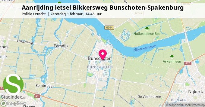 Aanrijding letsel Bikkersweg Bunschoten-Spakenburg