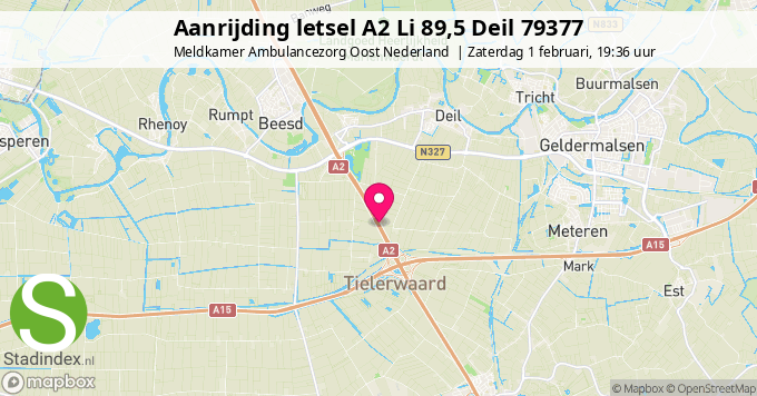 Aanrijding letsel A2 Li 89,5 Deil 79377