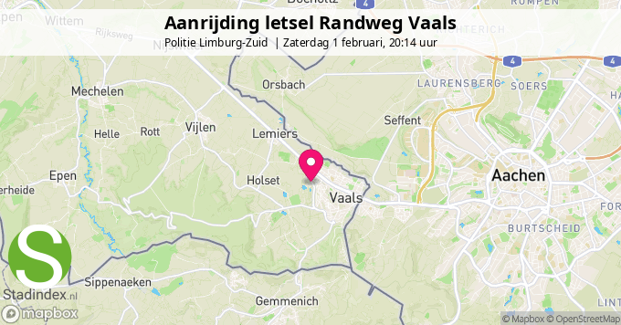 Aanrijding letsel Randweg Vaals