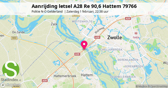 Aanrijding letsel A28 Re 90,6 Hattem 79766